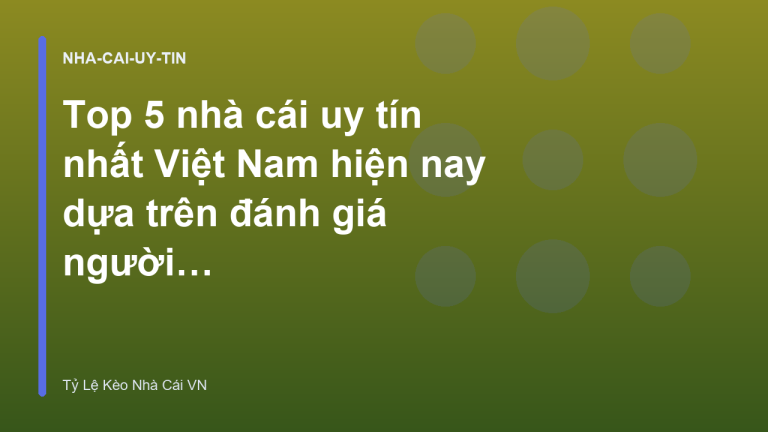 Top 5 nhà cái uy tín nhất Việt Nam hiện nay dựa trên đánh giá người dùng